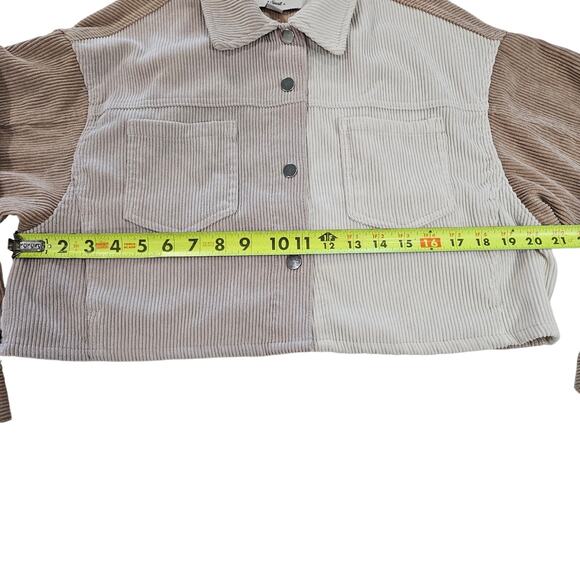 Reserve Fairfax Corduroy Crop Jacket Size Small Color Block Cram/Beige - Picture 5 of 8
